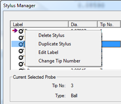 Stylus Manager Sub-Menu