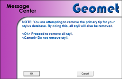Delete Primary Styli Warning