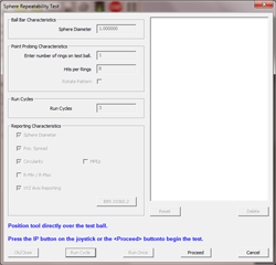 Executing Sphere Repeatability Test