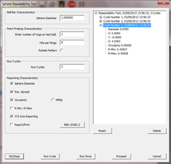 Executing Sphere Repeatability Test