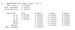 Executing Sphere Repeatability Test