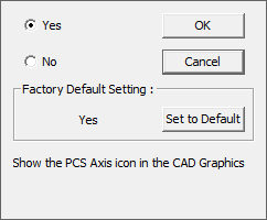 PCS Axis dislpay setting