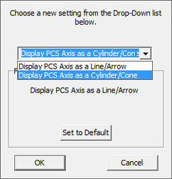 PCS Axis dislpay setting