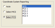 PCS Display Selection